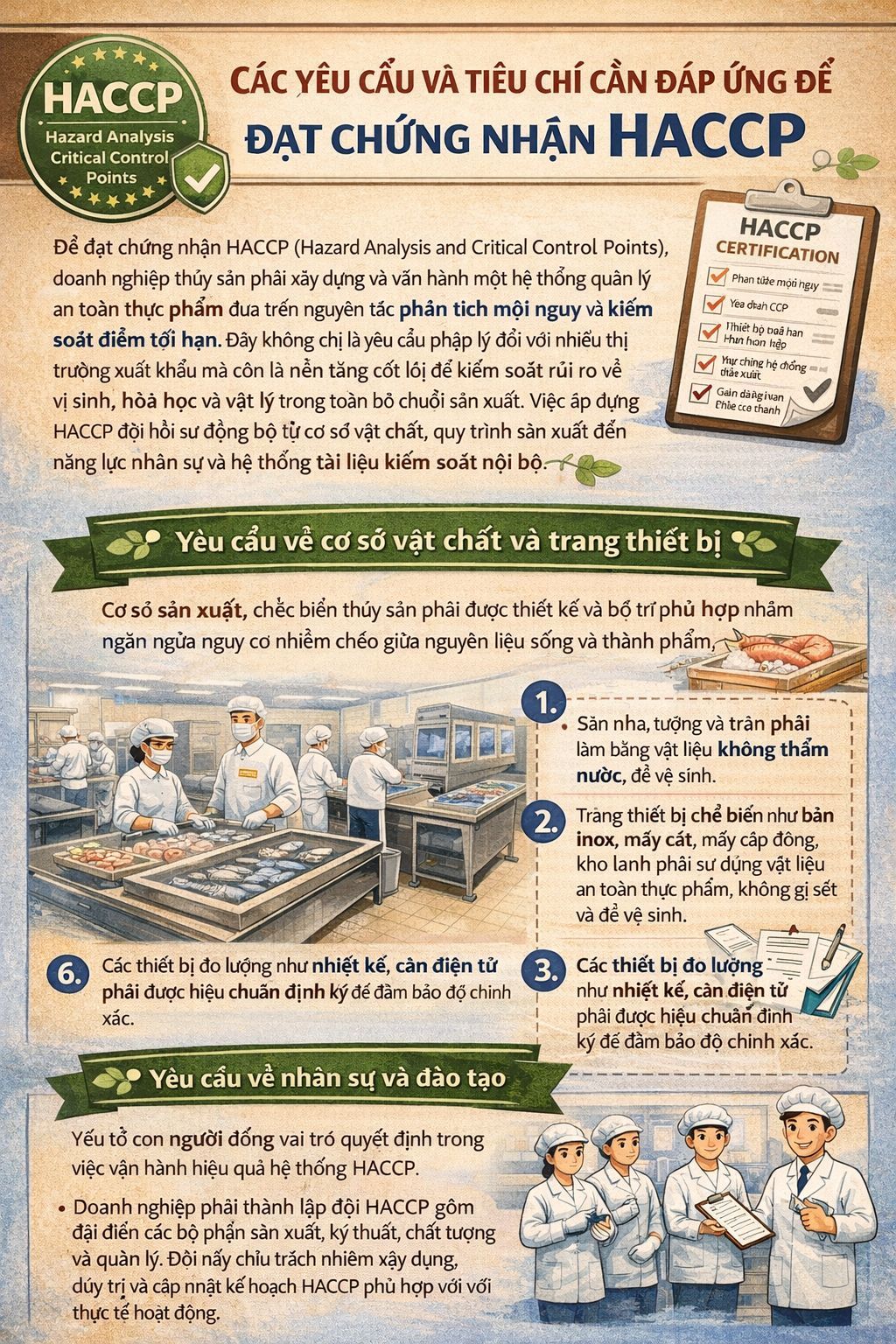 Các bước phân tích mối nguy HACCP trong ngành thủy sản