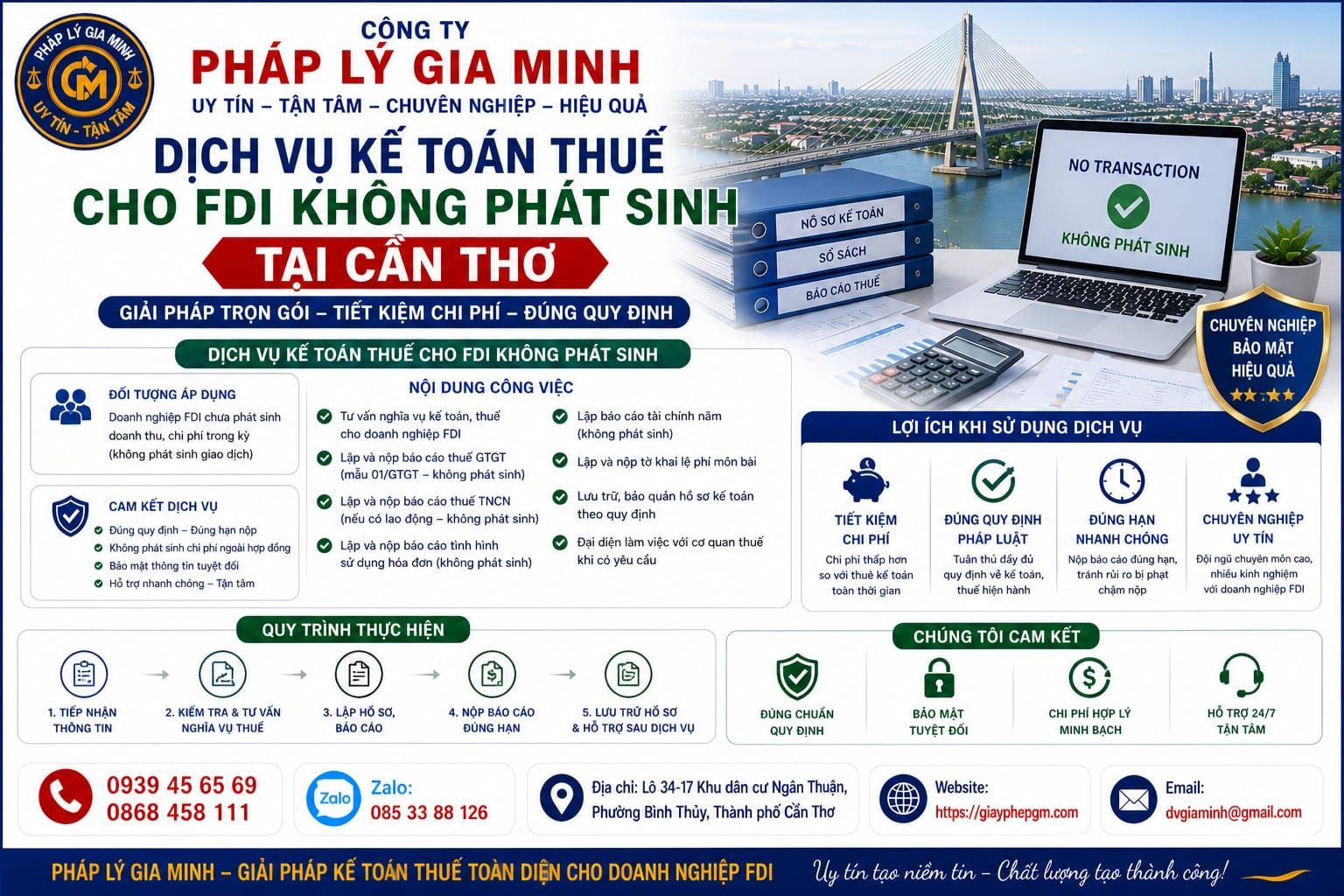 Dịch vụ kế toán thuế cho FDI không phát sinh tại Cần Thơ