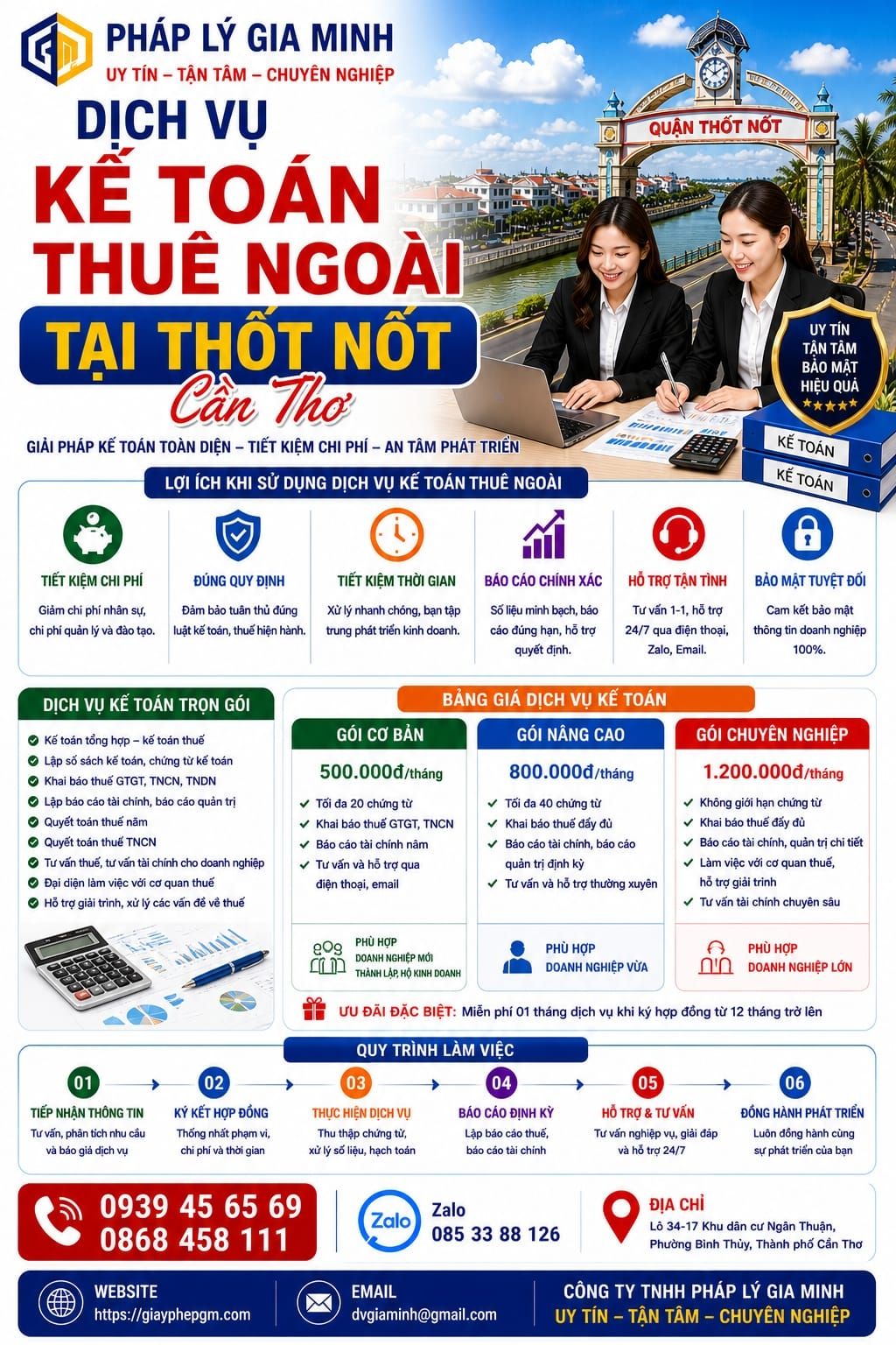 Dịch vụ kế toán tiết kiệm chi phí Thốt Nốt Cần Thơ
