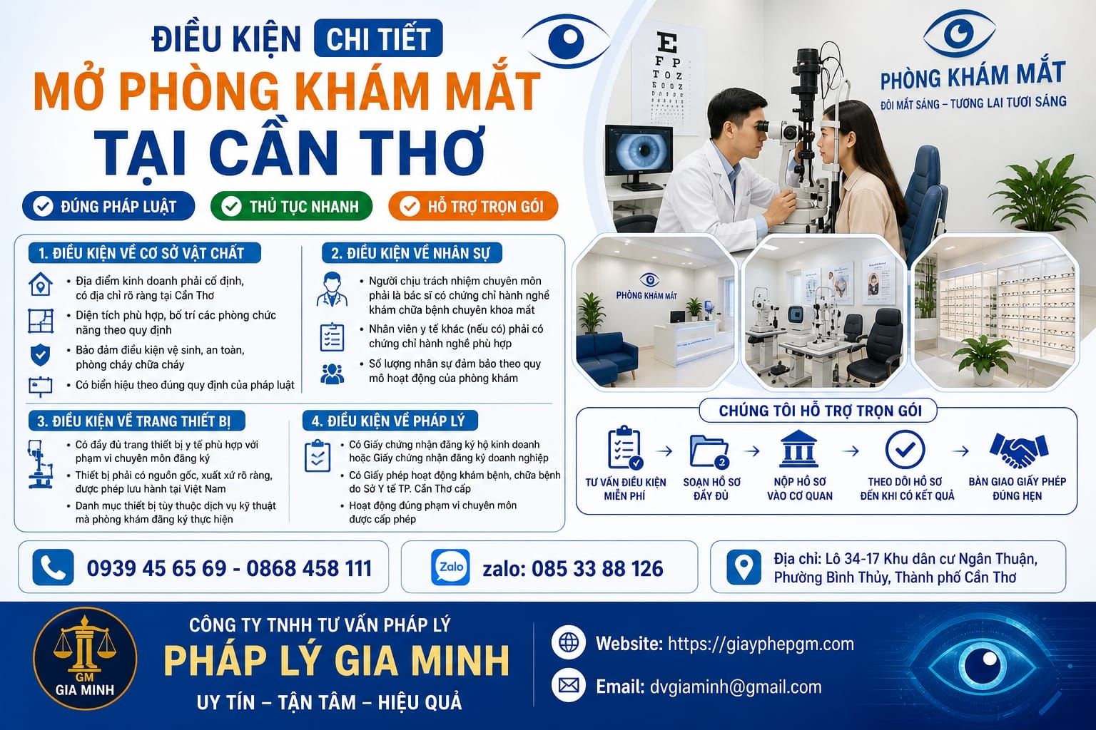 Điều kiện mở phòng khám mắt tại Cần Thơ chi tiết