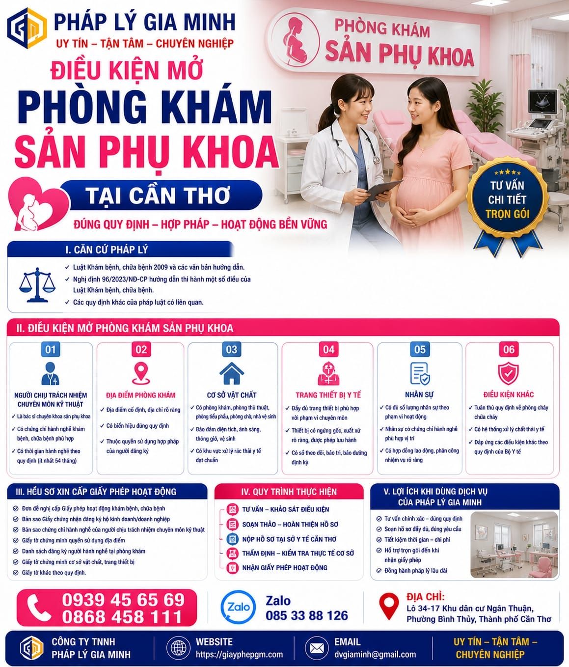 Điều kiện mở phòng khám sản phụ khoa tại Cần Thơ chi tiết