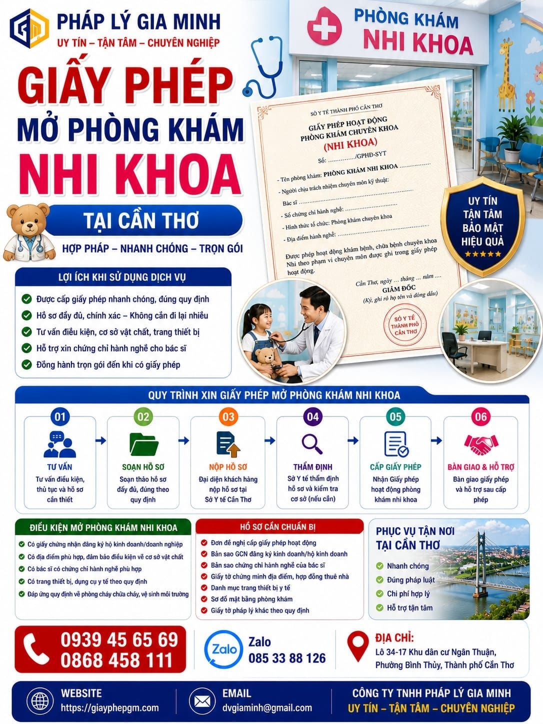 Giấy phép mở phòng khám nhi khoa tại Cần Thơ