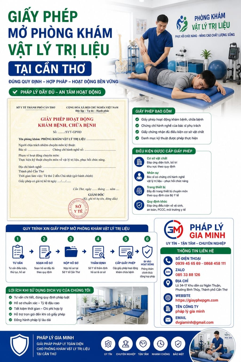 Giấy phép mở phòng khám vật lý trị liệu tại Cần Thơ