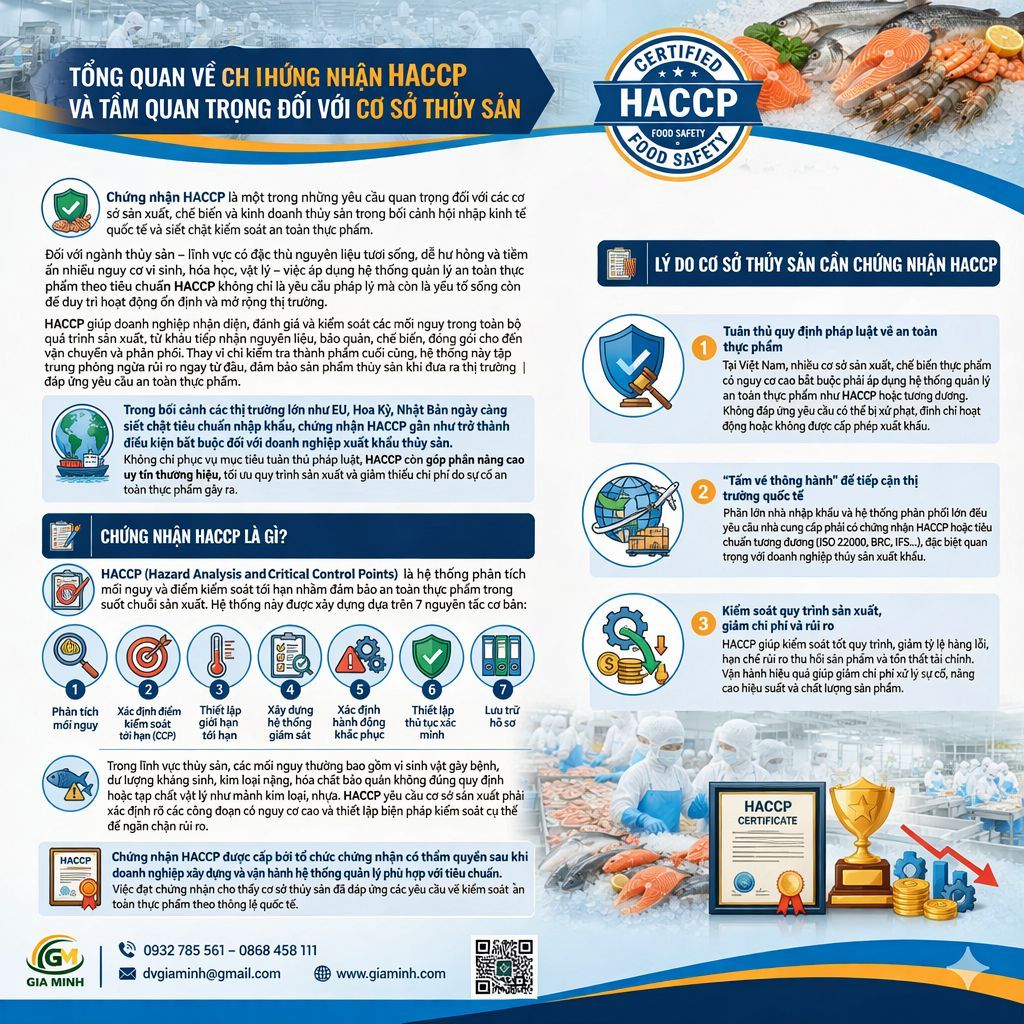 Hồ sơ đăng ký chứng nhận HACCP cho cơ sở thủy sản