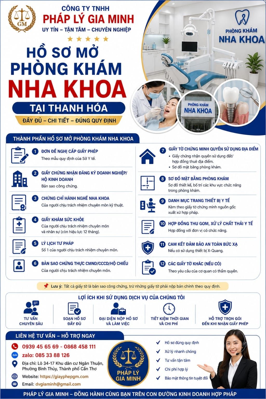 Hồ sơ mở phòng khám nha khoa tại Thanh Hóa đầy đủ