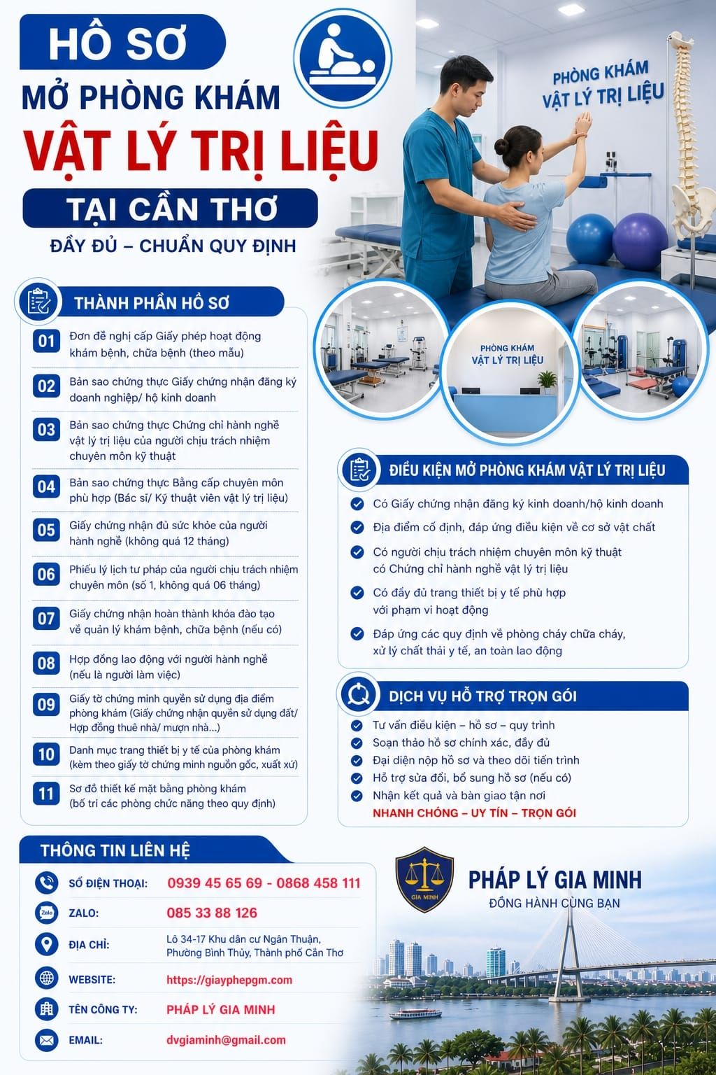 Hồ sơ mở phòng khám vật lý trị liệu tại Cần Thơ đầy đủ