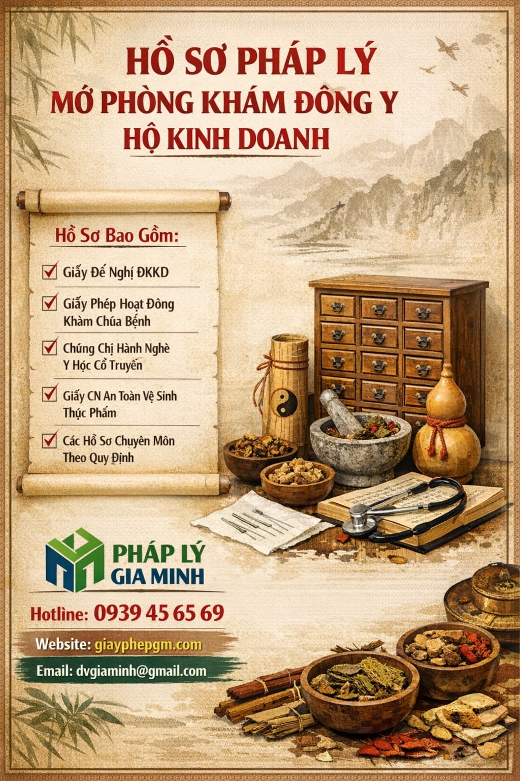 Hồ sơ xin giấy phép phòng khám đông y
