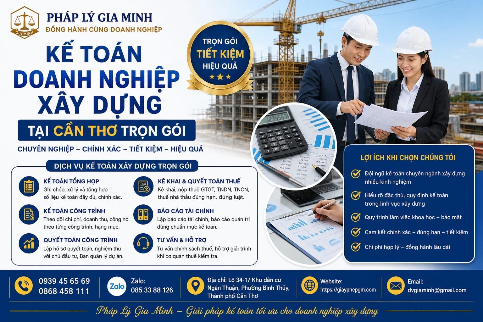 Kế toán doanh nghiệp xây dựng tại Cần Thơ trọn gói