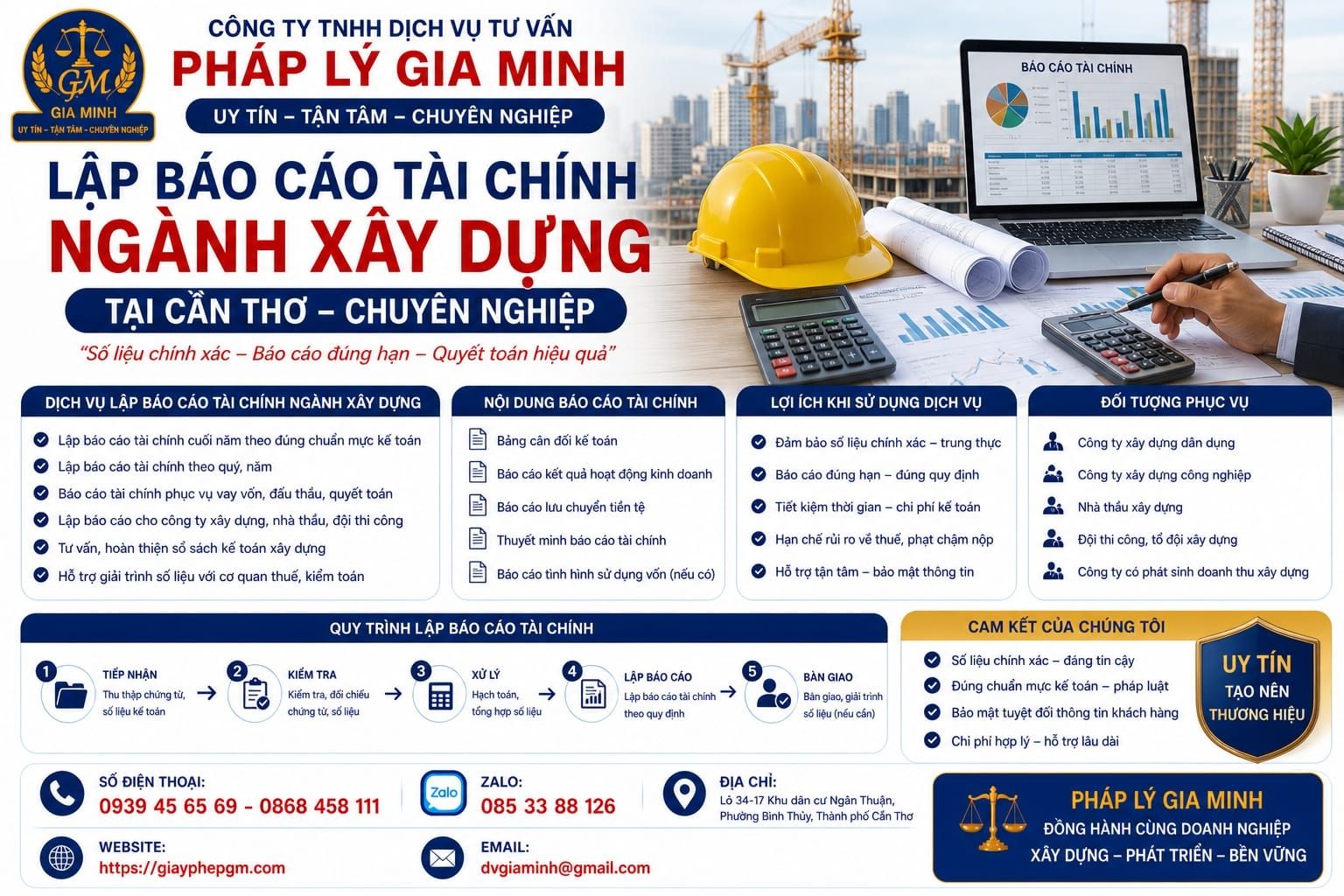 Lập báo cáo tài chính ngành xây dựng Cần Thơ