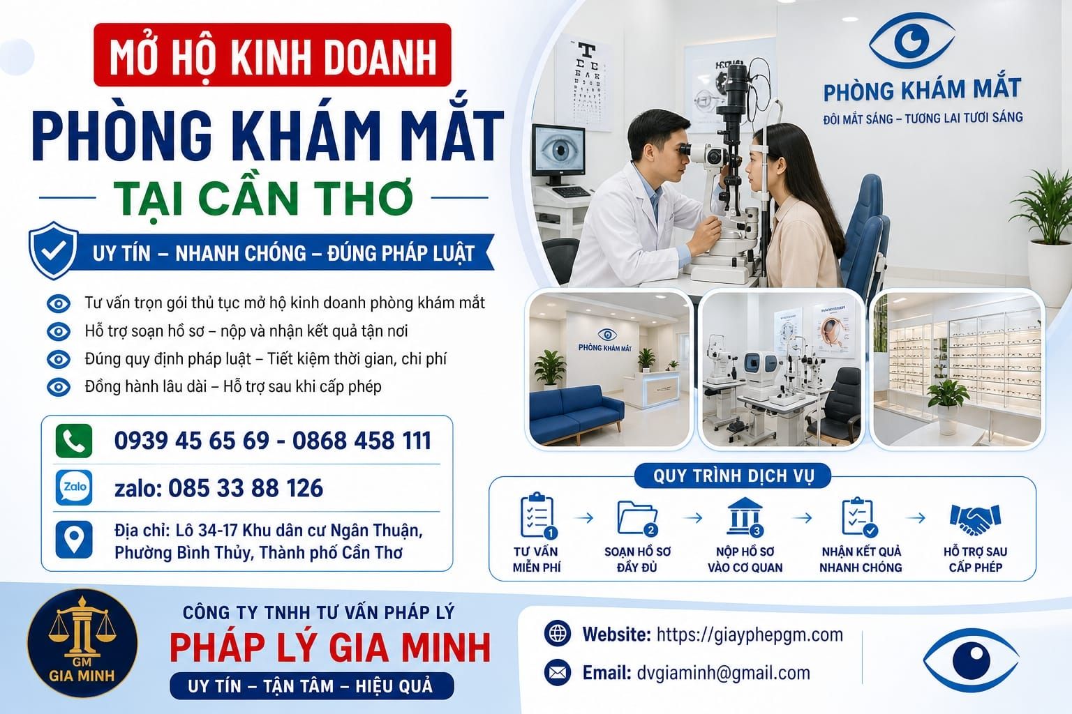 Mở hộ kinh doanh phòng khám mắt tại Cần Thơ uy tín
