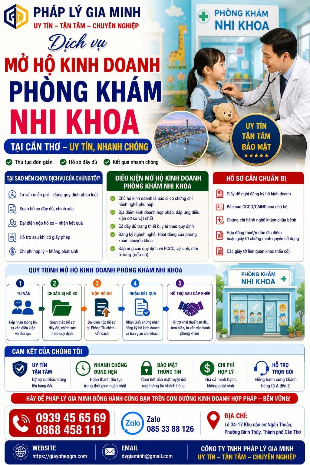 Mở hộ kinh doanh phòng khám nhi khoa tại Cần Thơ uy tín