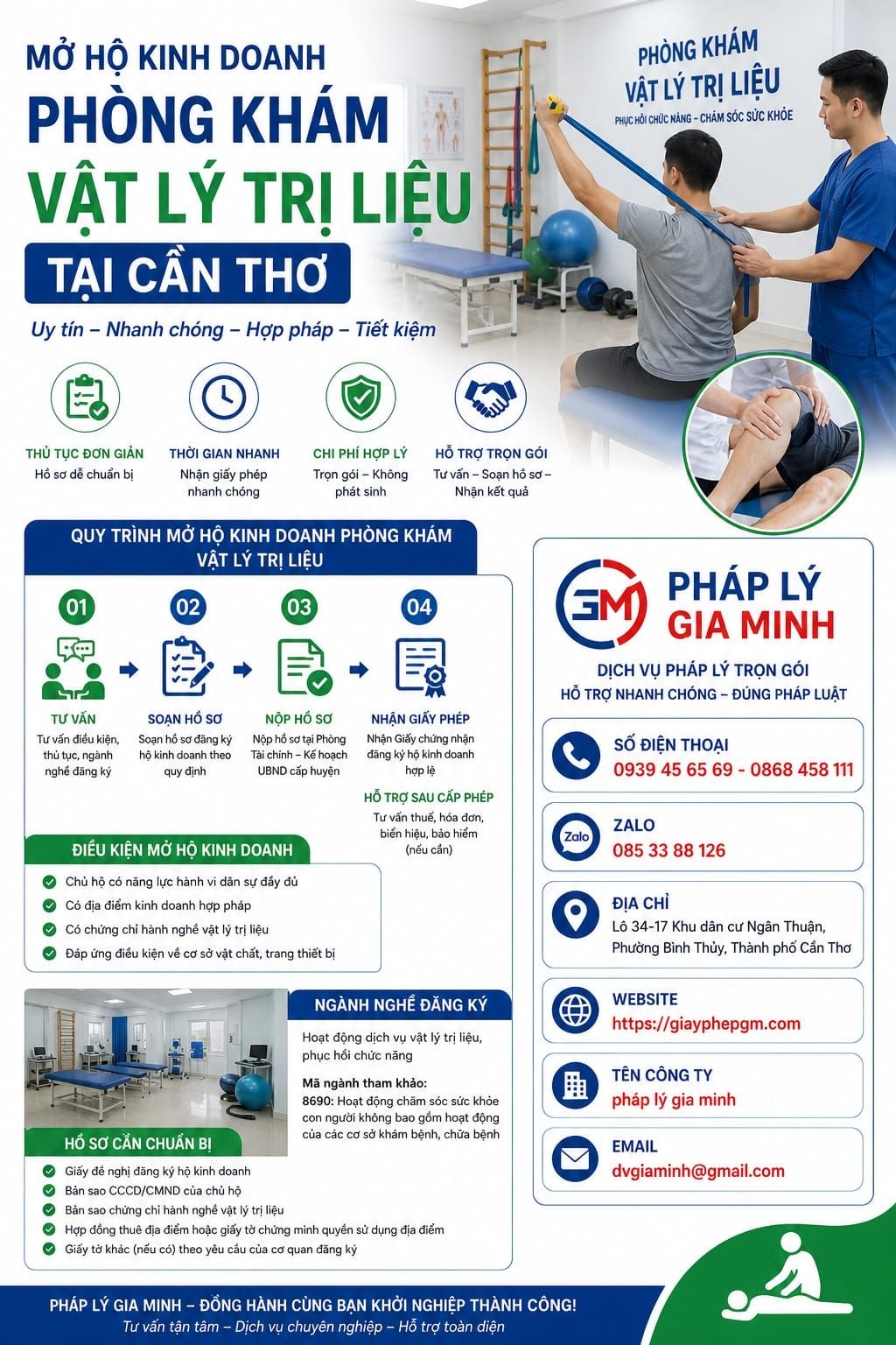 Mở phòng khám vật lý trị liệu tại Cần Thơ nhanh chóng