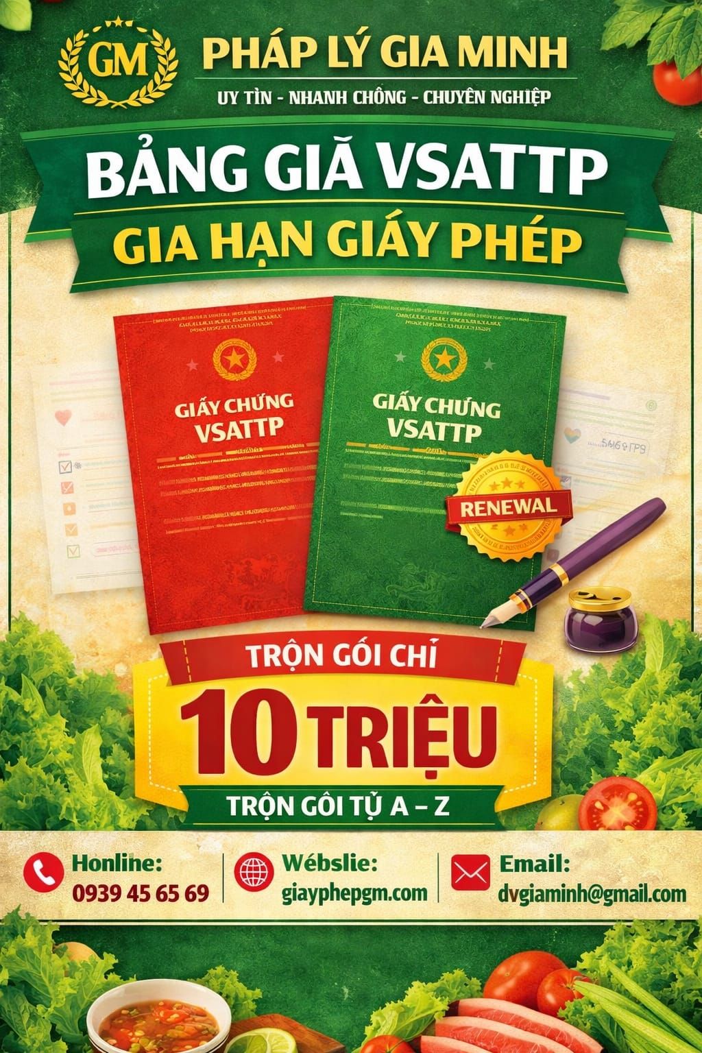 phí làm giấy vsattp trọn gói tại cần thơ