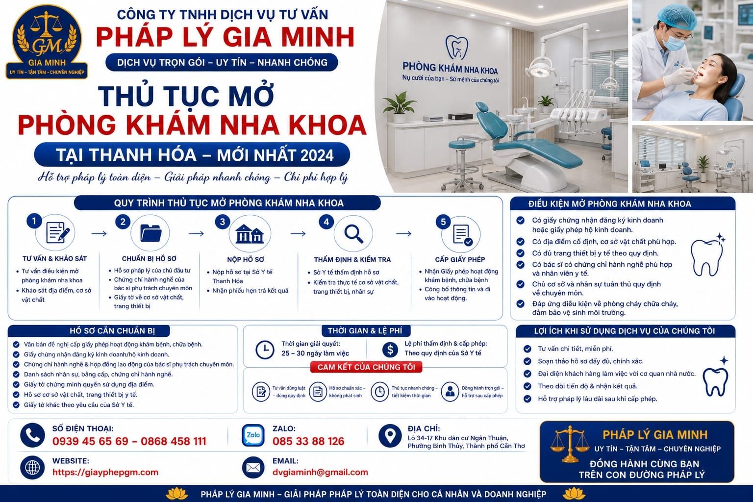 Thủ tục mở phòng khám nha khoa tại Thanh Hóa mới nhất