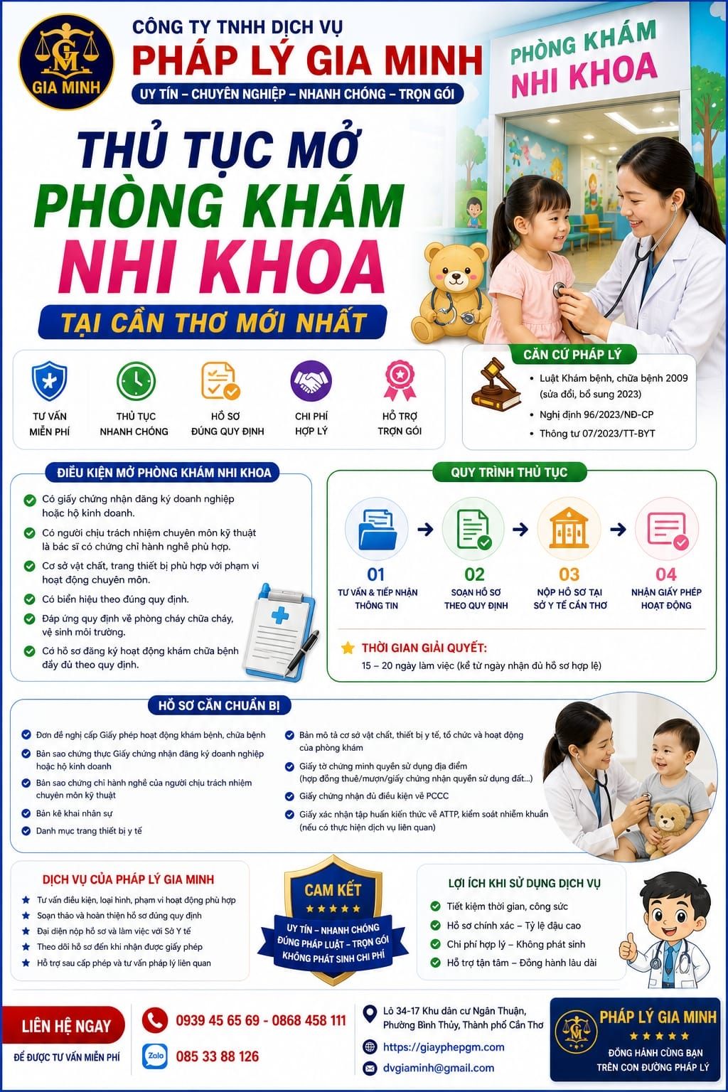 Thủ tục mở phòng khám nhi khoa tại Cần Thơ mới nhất