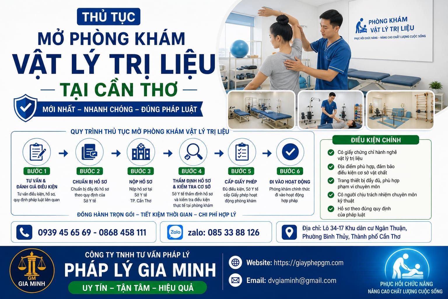 Thủ tục mở phòng khám vật lý trị liệu tại Cần Thơ mới nhất