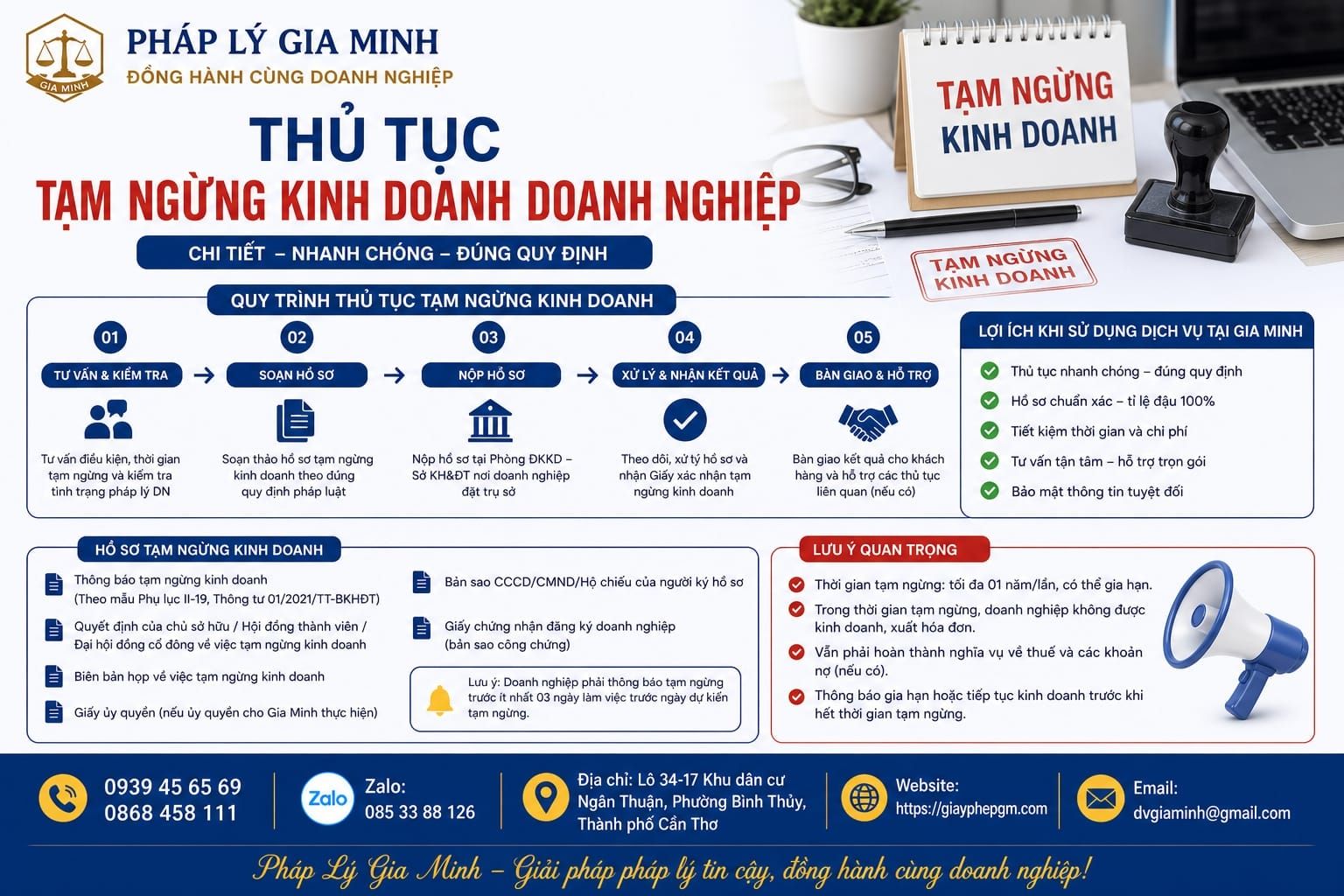 Thủ tục tạm ngừng kinh doanh doanh nghiệp chi tiết