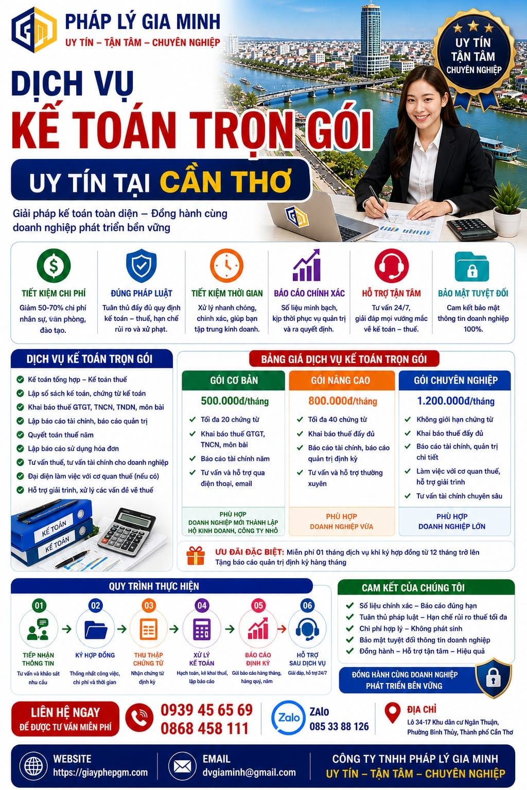 Thuê kế toán trọn gói tại Cần Thơ giá rẻ uy tín