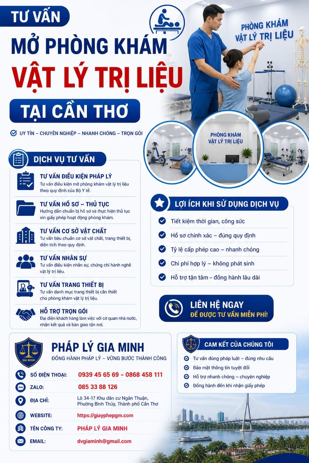 Tư vấn mở phòng khám vật lý trị liệu tại Cần Thơ
