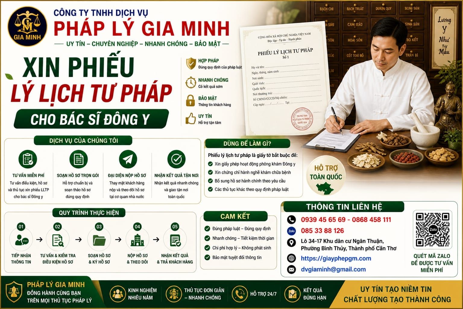 Xin phiếu lý lịch tư pháp cho bác sĩ đông y