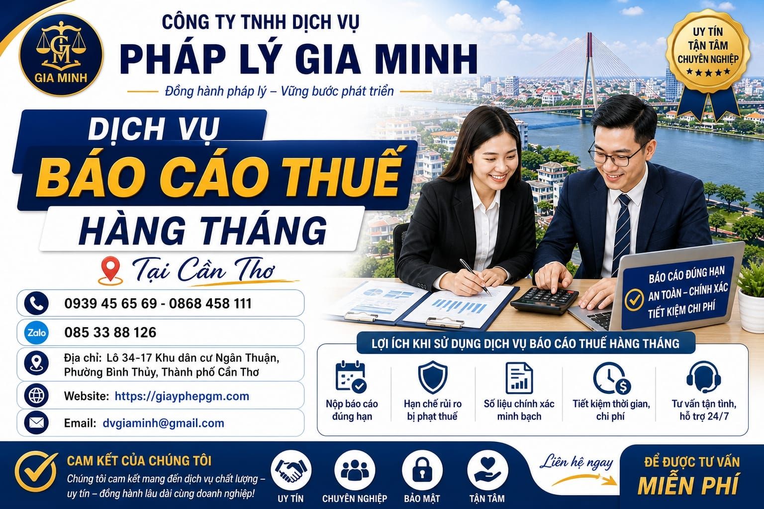 Báo cáo thuế trọn gói hàng tháng tại Cần Thơ
