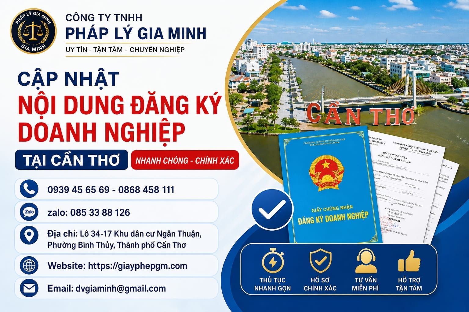 Cập nhật ngành nghề kinh doanh tại Cần Thơ nhanh chóng