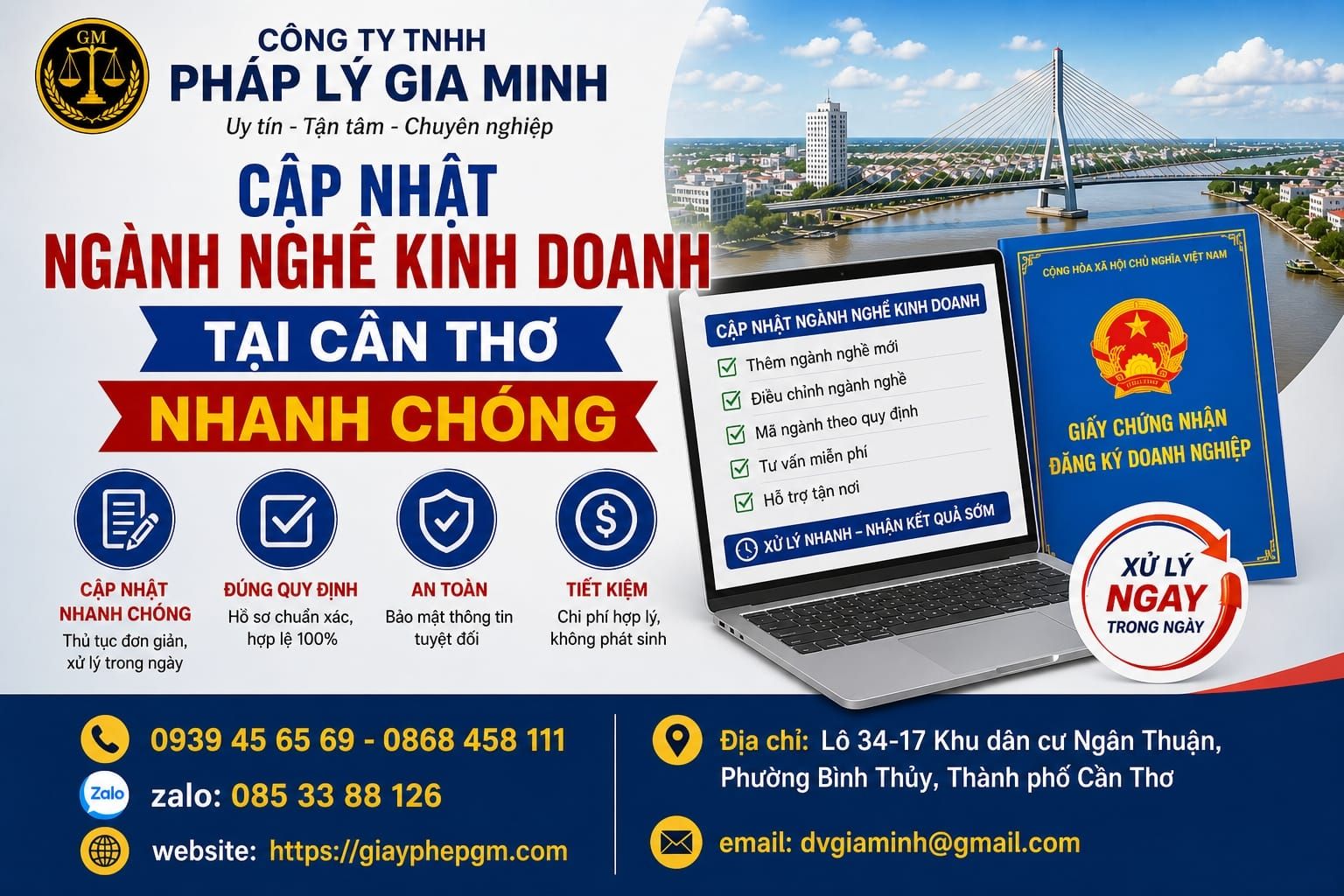Cập nhật nội dung đăng ký doanh nghiệp tại Cần Thơ nhanh