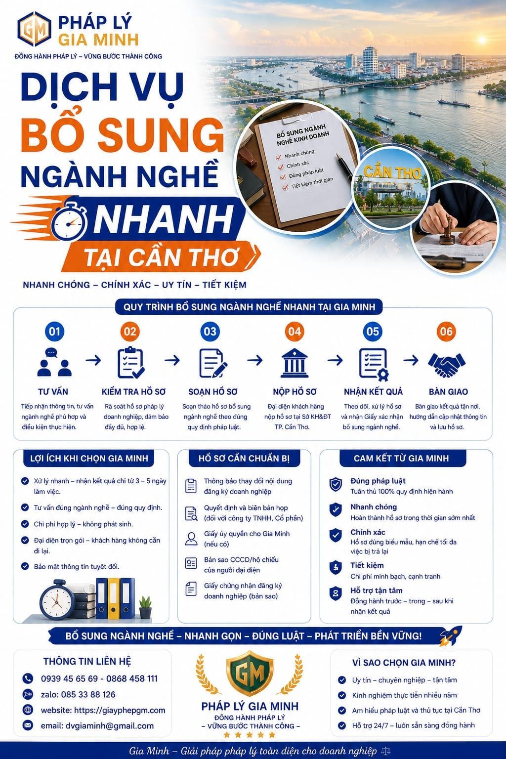 Dịch vụ bổ sung ngành nghề nhanh tại Cần Thơ