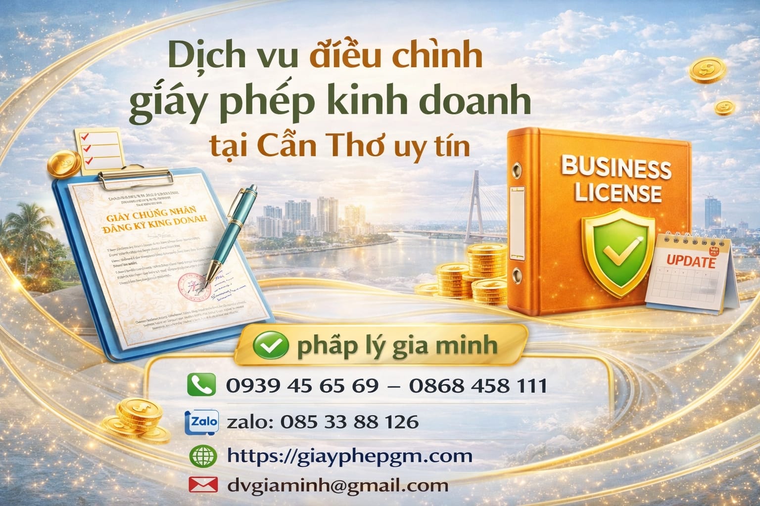 Dịch vụ cập nhật giấy phép kinh doanh tại Cần Thơ nhanh