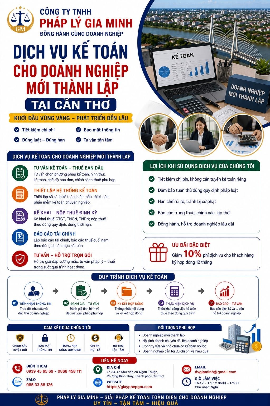 Dịch vụ kế toán trọn gói cho công ty mới tại Cần Thơ