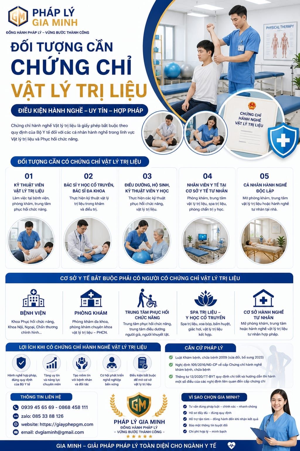 Đối tượng cần chứng chỉ vật lý trị liệu