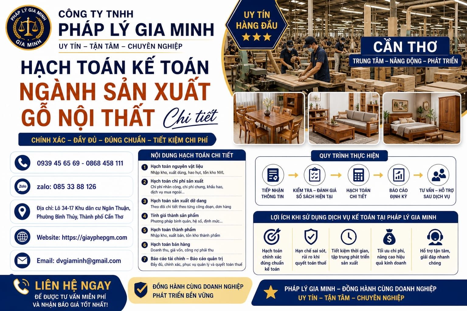 Hạch toán kế toán ngành sản xuất gỗ nội thất chi tiết