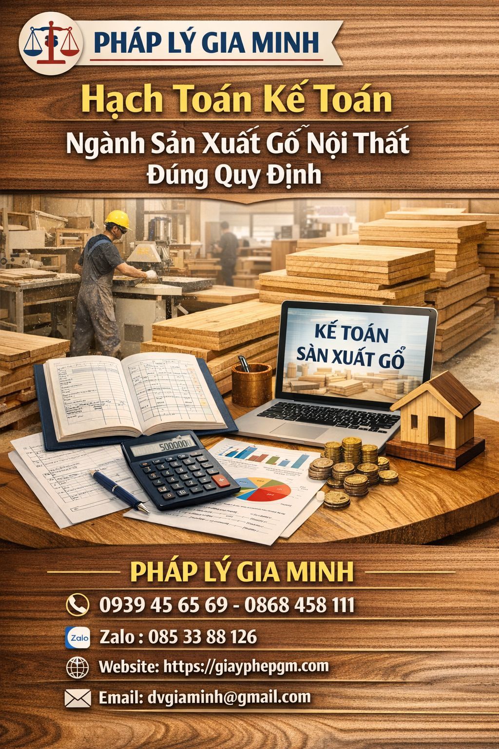 Hạch toán kế toán toàn diện cho công ty gỗ nội thất