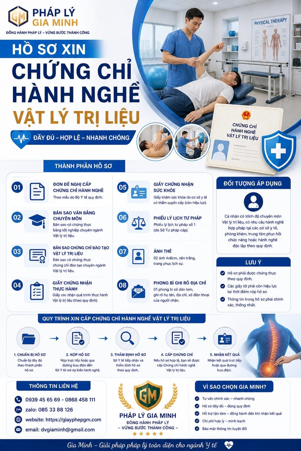 Hồ sơ xin chứng chỉ hành nghề vật lý trị liệu