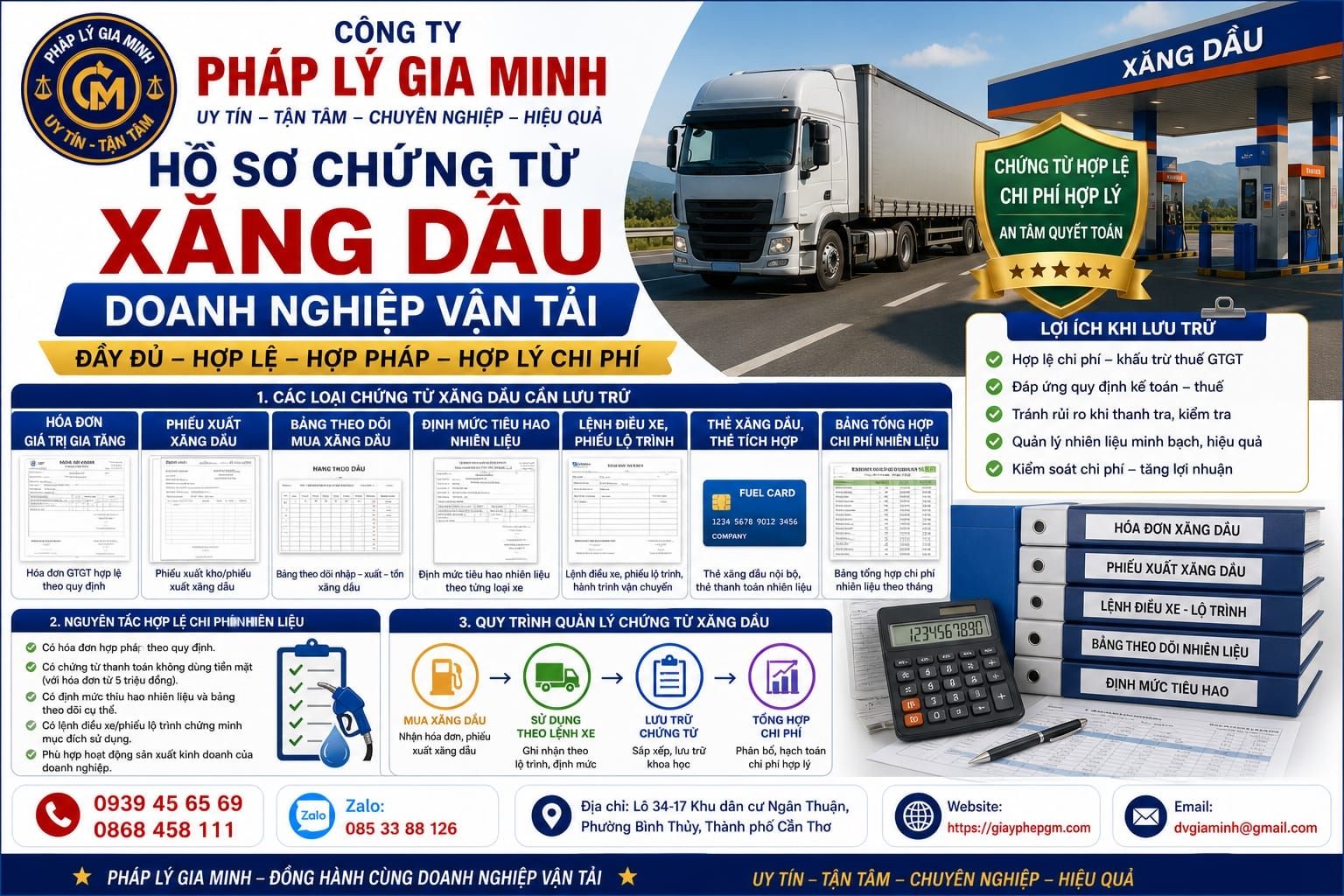 Hồ sơ chứng từ xăng dầu doanh nghiệp vận tải