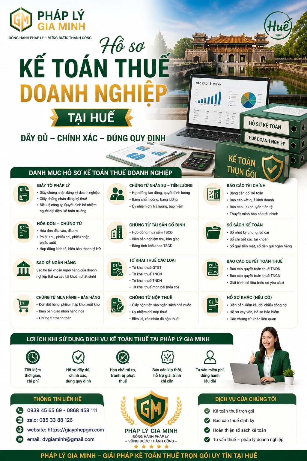 Hồ sơ kế toán thuế doanh nghiệp tại Huế