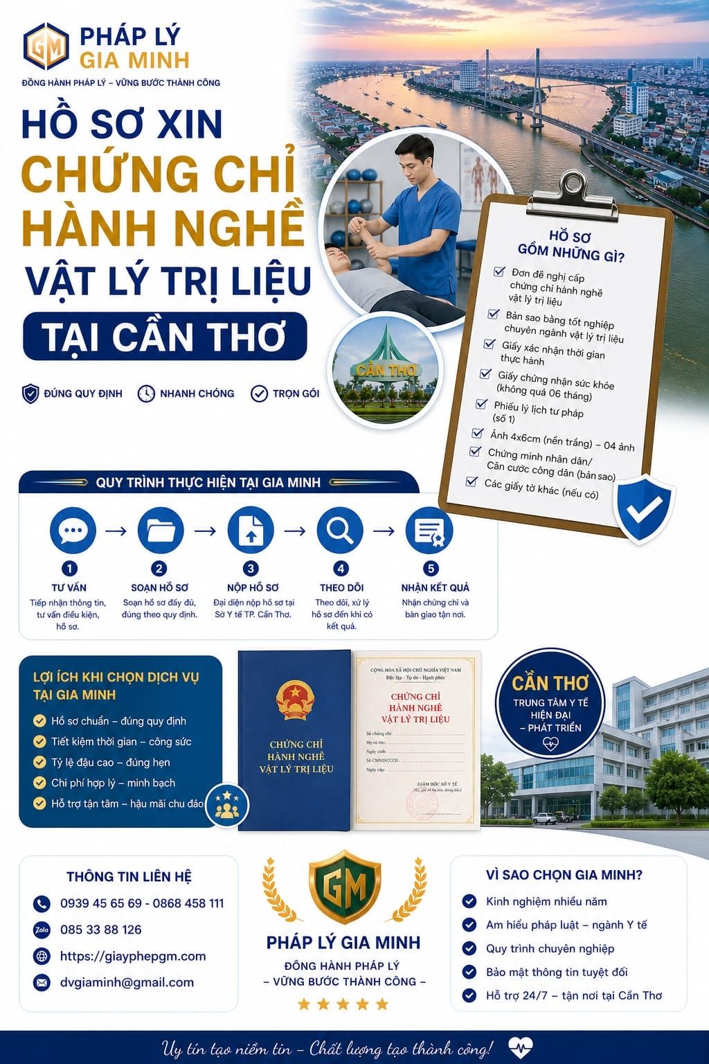 Hồ sơ xin chứng chỉ hành nghề vật lý trị liệu tại Cần Thơ