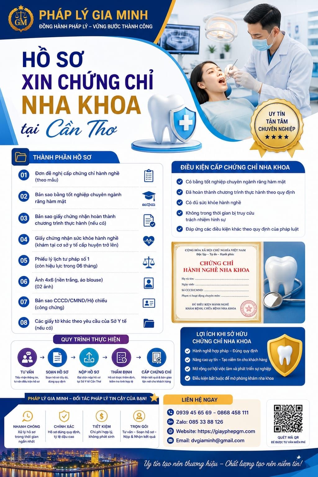 Hồ sơ xin chứng chỉ nha khoa tại Cần Thơ đầy đủ