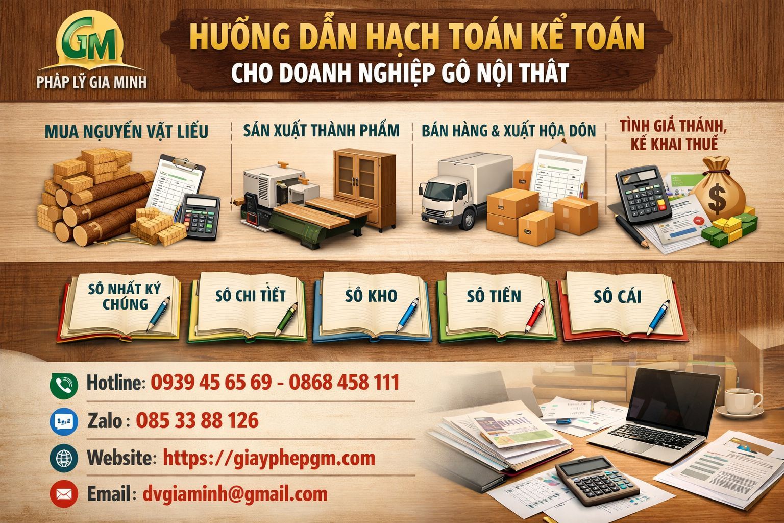 Hướng dẫn hạch toán kế toán cho doanh nghiệp gỗ nội thất