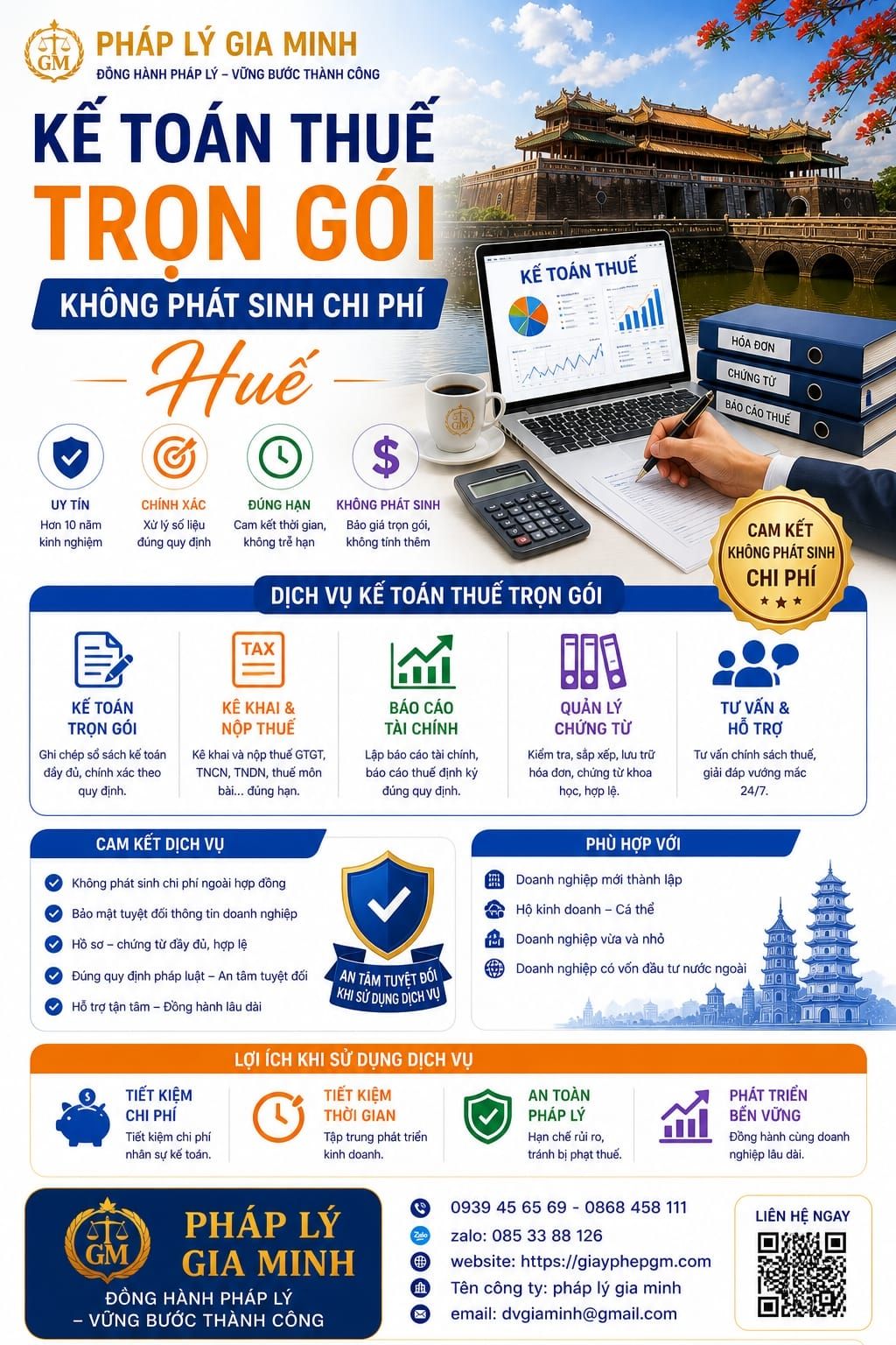 Kế toán thuế trọn gói không phát sinh chi phí Huế