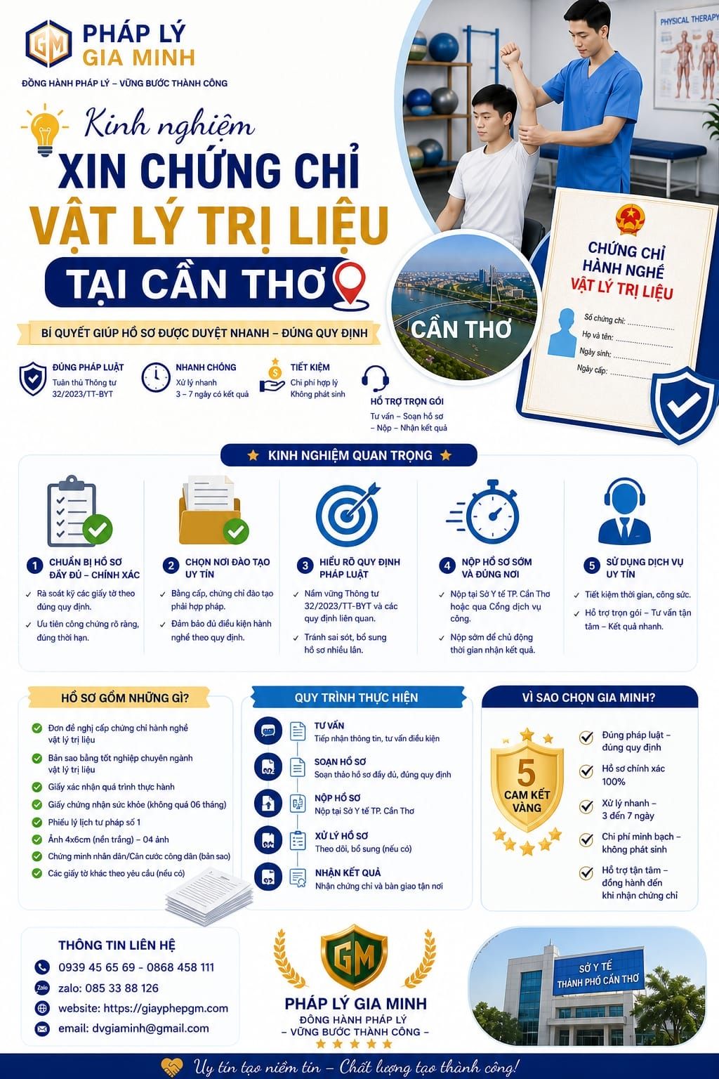 Kinh nghiệm xin chứng chỉ vật lý trị liệu tại Cần Thơ