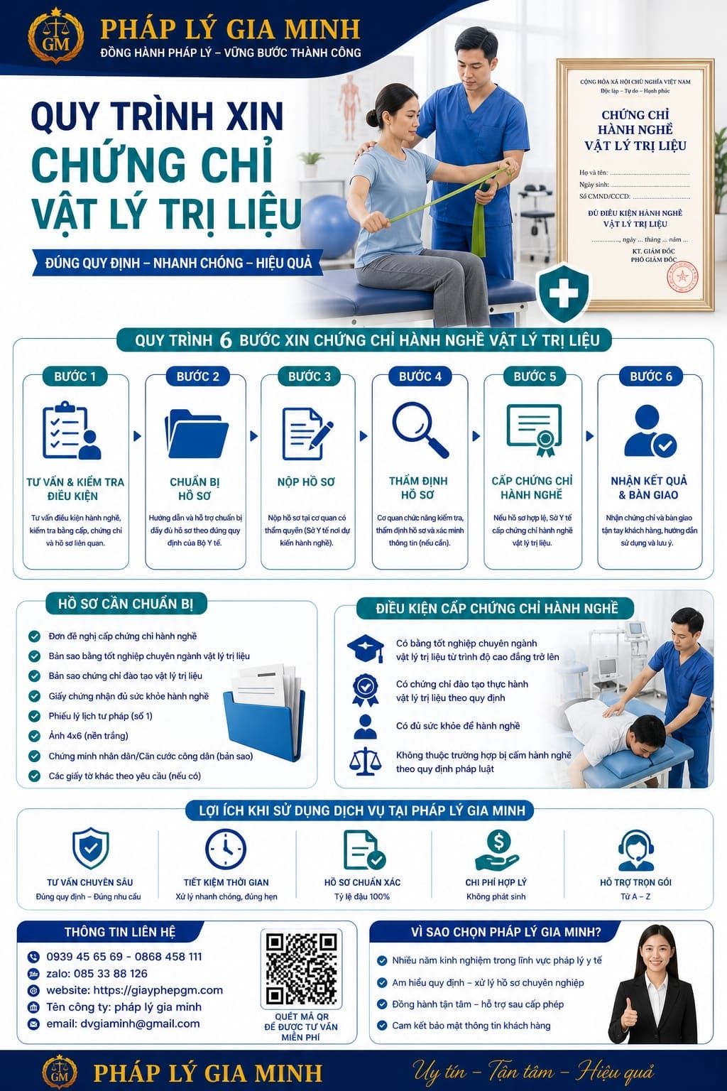 Quy trình xin chứng chỉ vật lý trị liệu