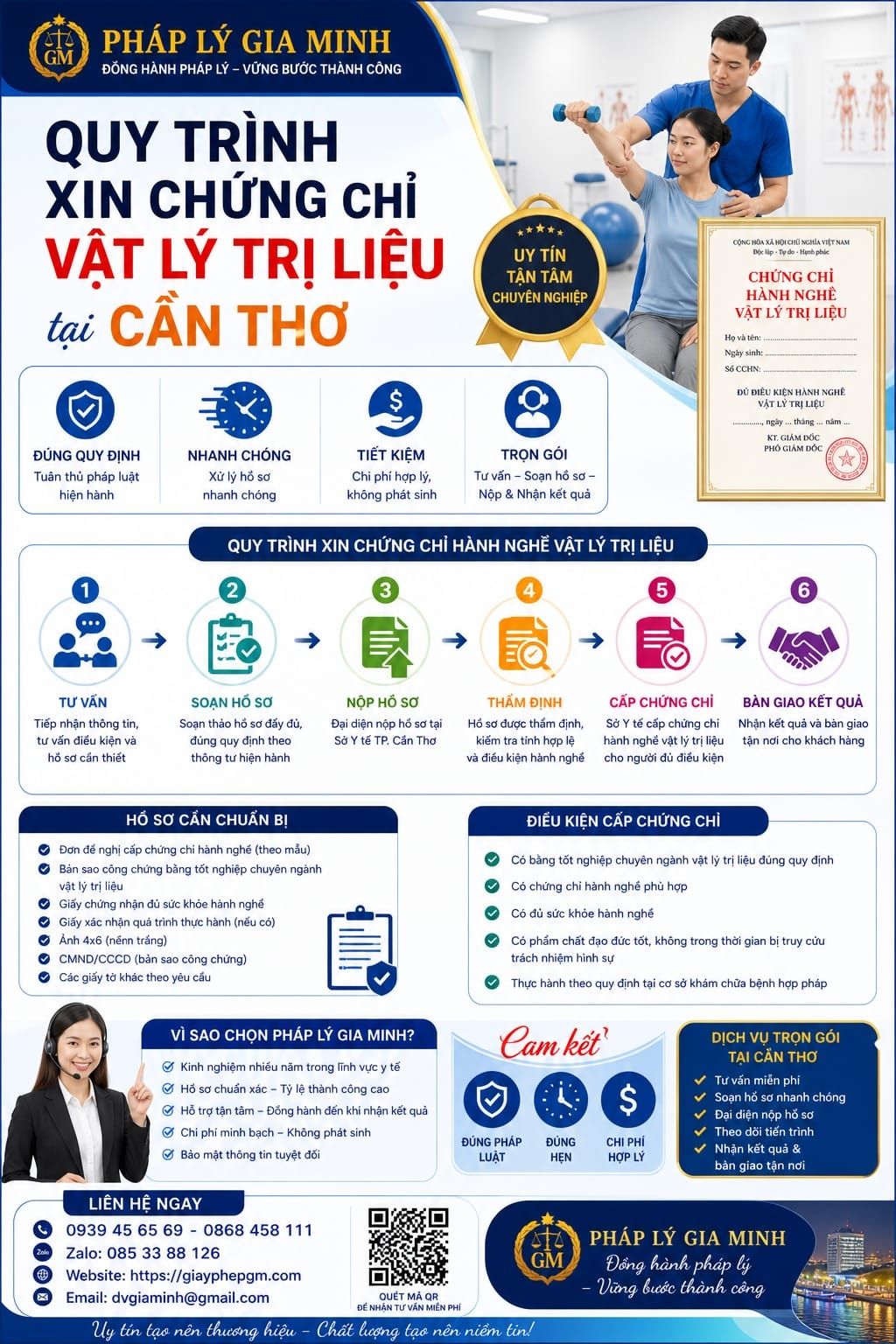 Quy trình xin chứng chỉ vật lý trị liệu tại Cần Thơ