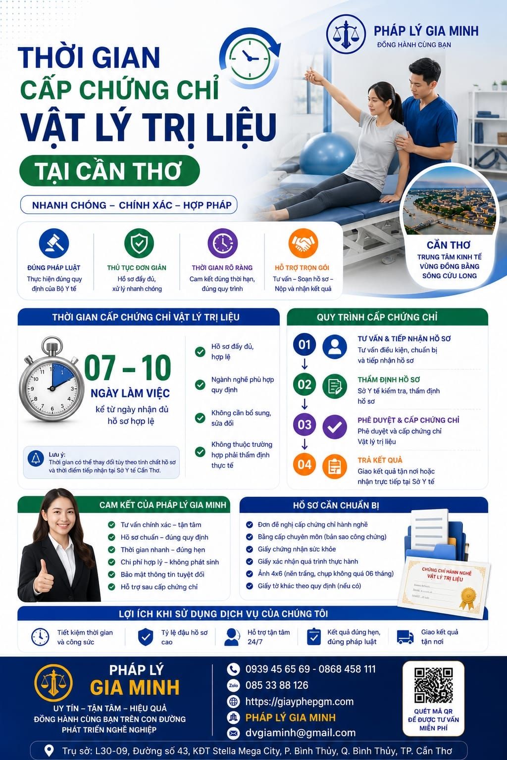 Thời gian cấp chứng chỉ vật lý trị liệu tại Cần Thơ