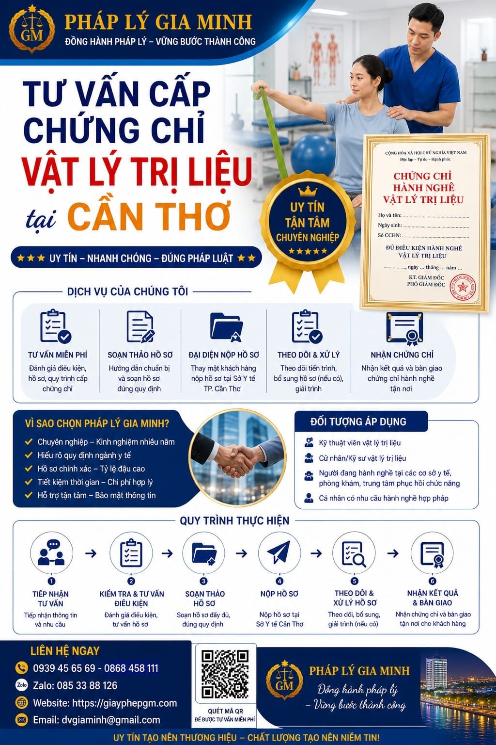 Tư vấn cấp chứng chỉ vật lý trị liệu tại Cần Thơ uy tín