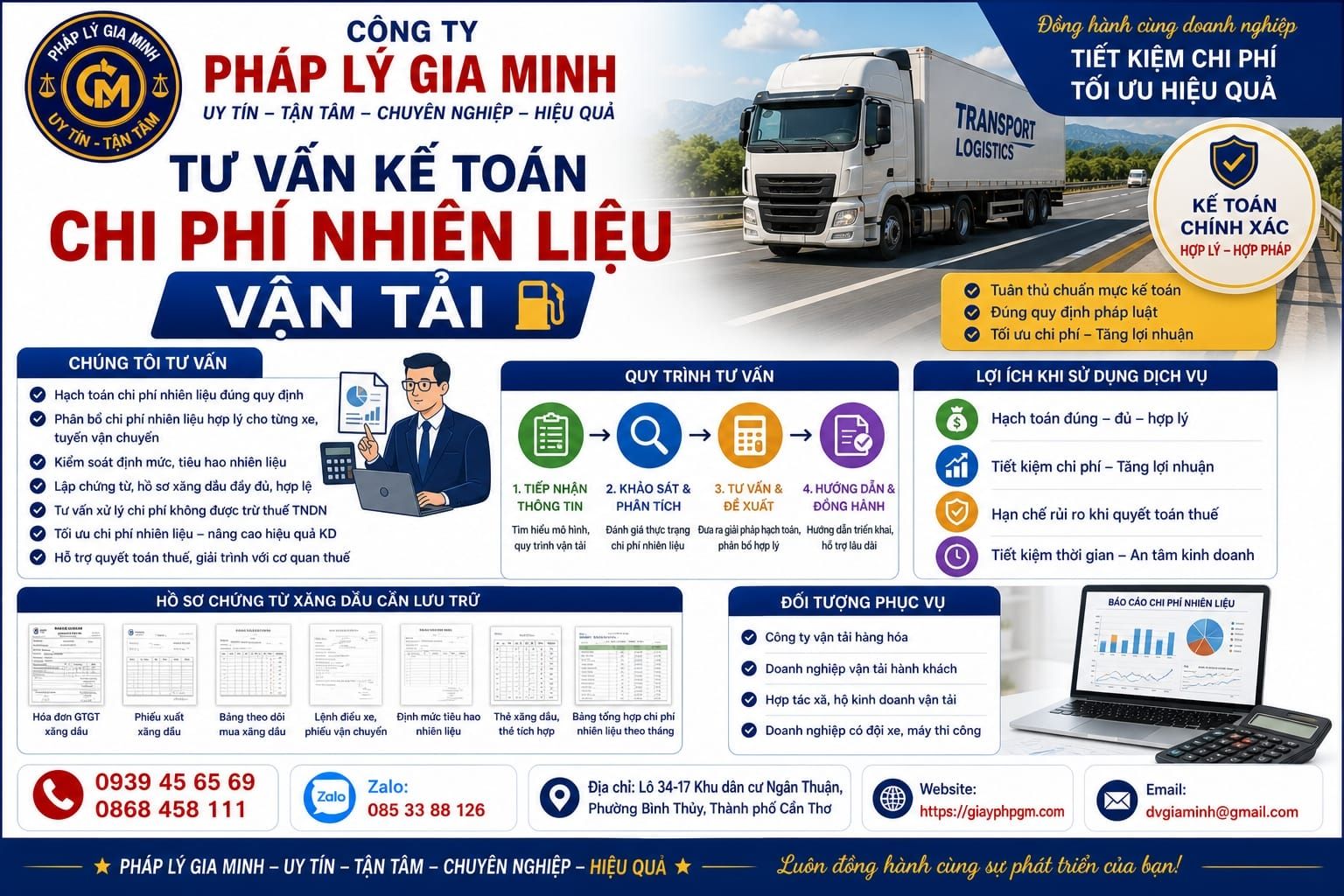 Tư vấn kế toán chi phí nhiên liệu vận tải