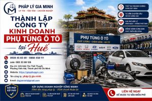 Thành lập công ty kinh doanh phụ tùng ô tô tại Huế